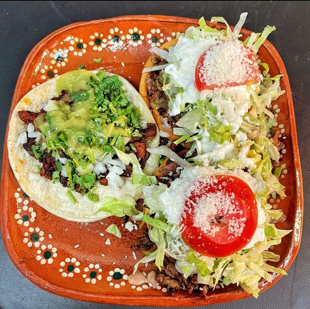 Sopes and Tacos on a plate
